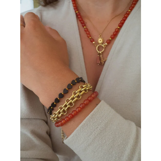 Armband Jade 6mm Roestbruin