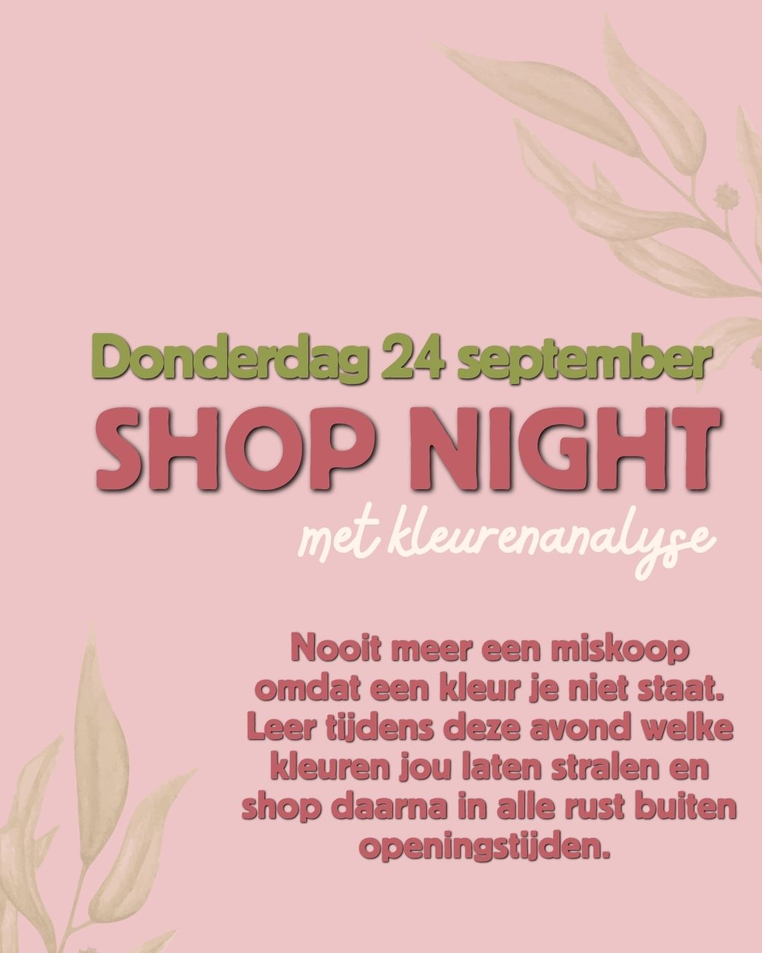 Ticket Shop Night en kleuren analyse - donderdag 24 september 2026