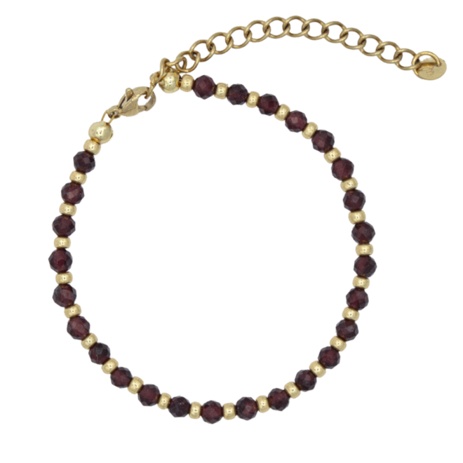 Armband Rode Granaat Miyuki