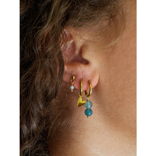 Oorringen Jade 6mm Blauw