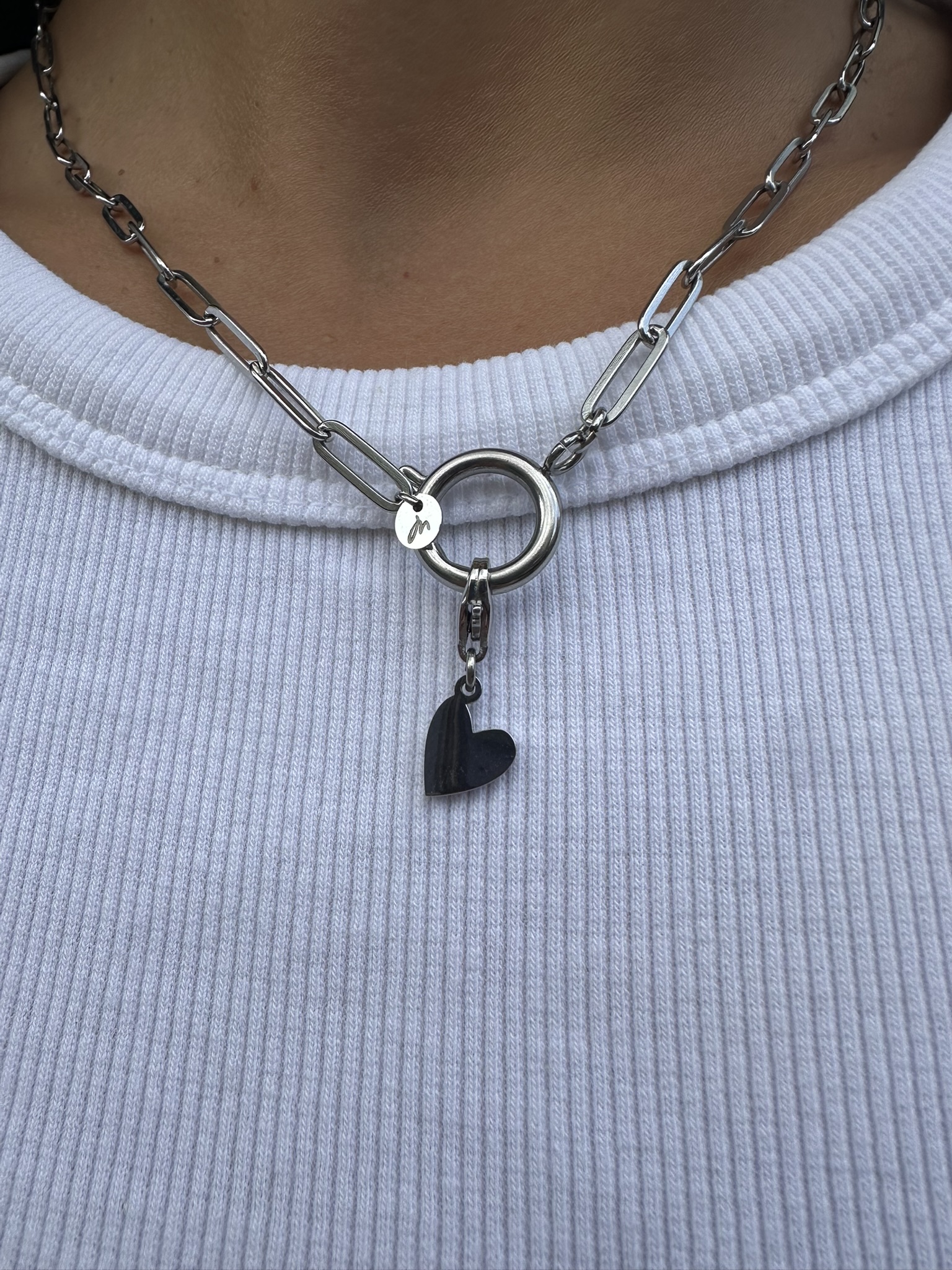 Charm heart zilver