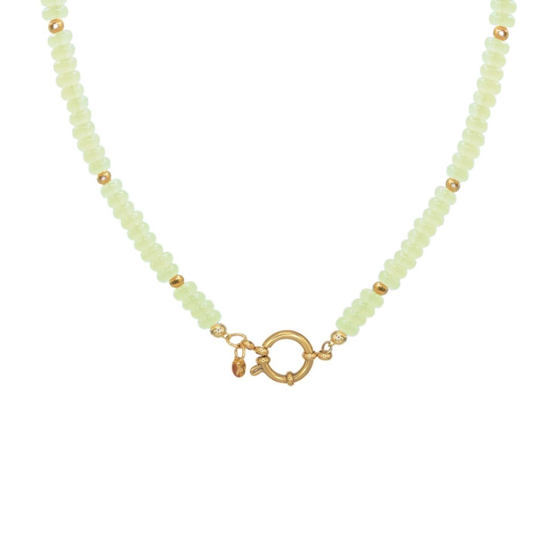 Ketting Sammie Big Licht Groen Goud