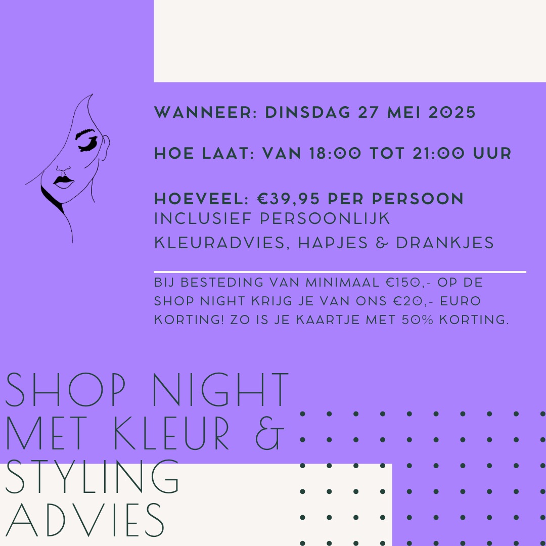 Ticket Shop Night kleur en styling advies - 27 mei 2025