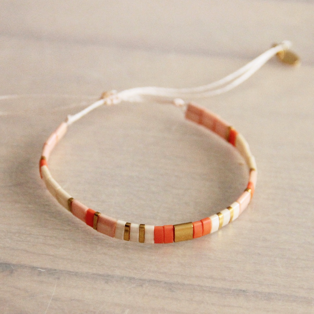 Tilabead peach/roze/oranje/goldplated