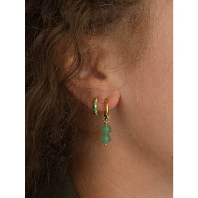 Oorringen Jade 6mm Groen