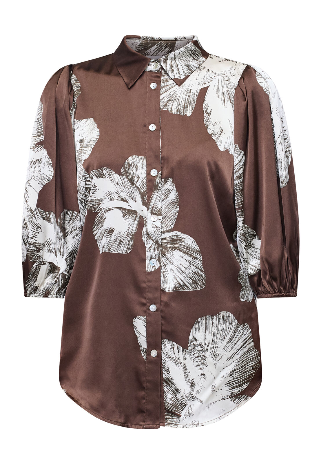 Ella Blouse - Brown Flower