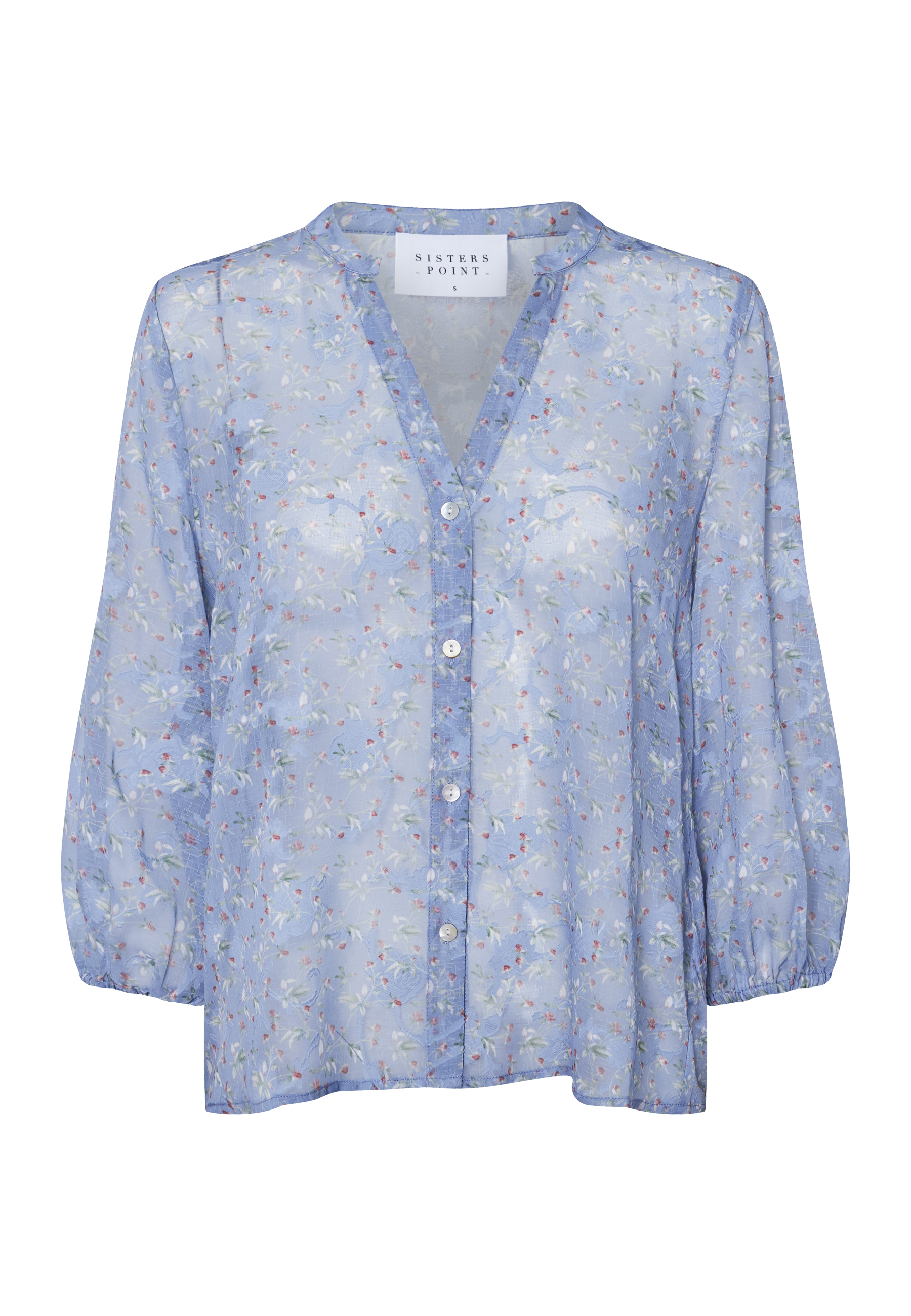 Viaba Blouse - blue flower