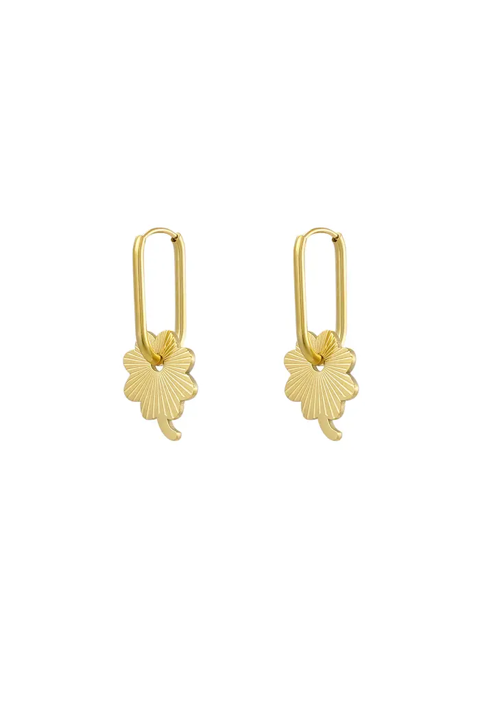 Earrings Elongated With Flower