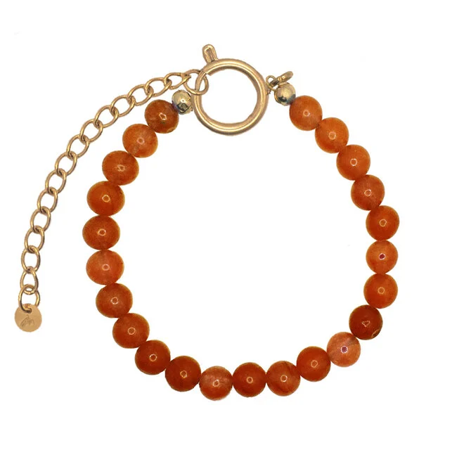 Armband Jade 6mm Roestbruin