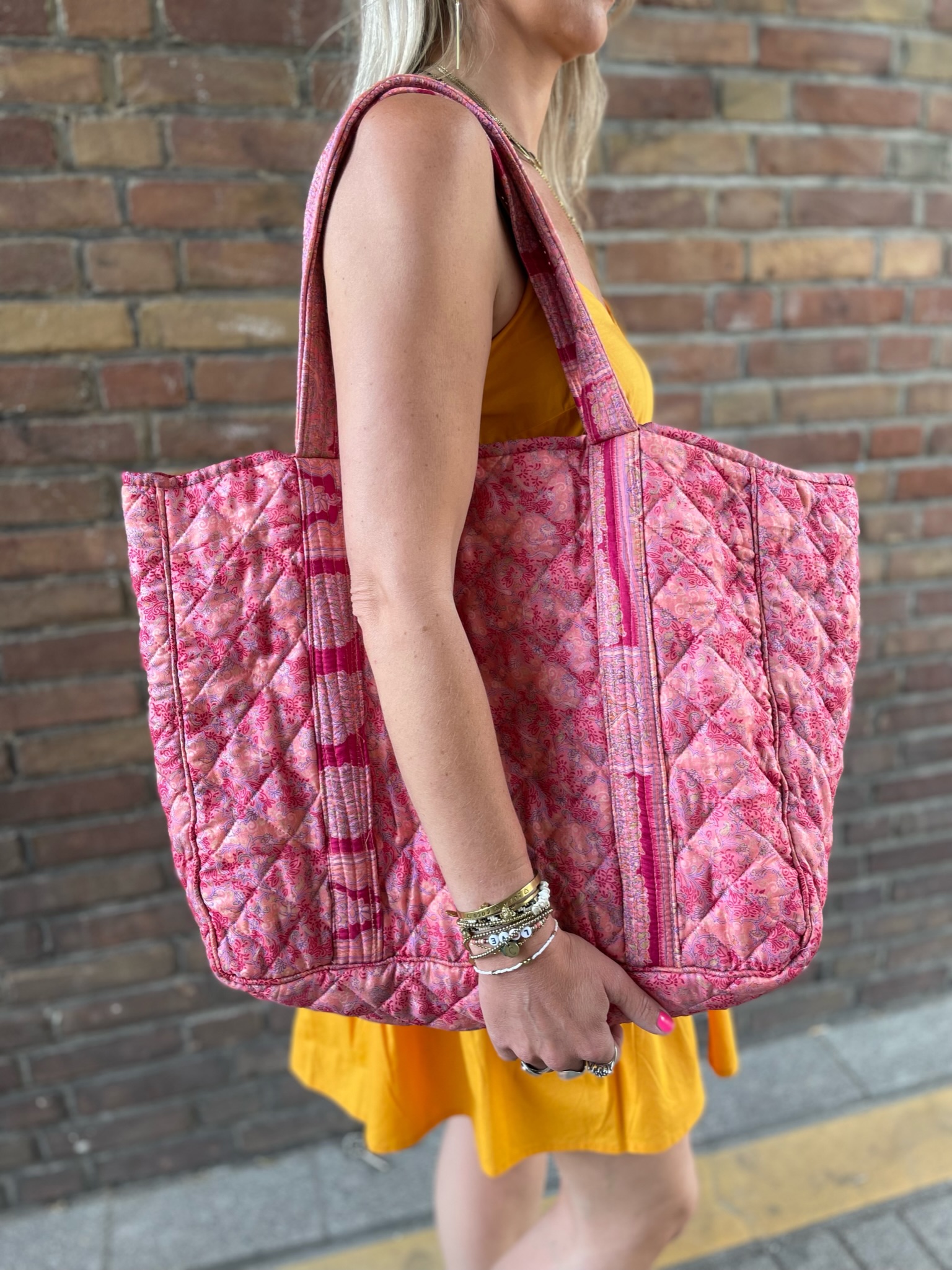 Hailey Silk XL bag - Oud roze