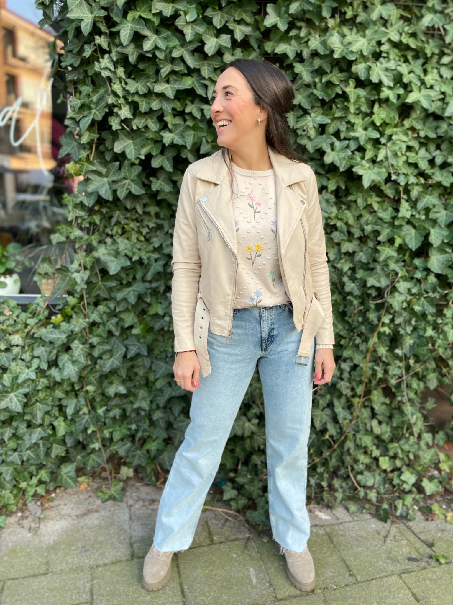 Leather biker jacket Maud