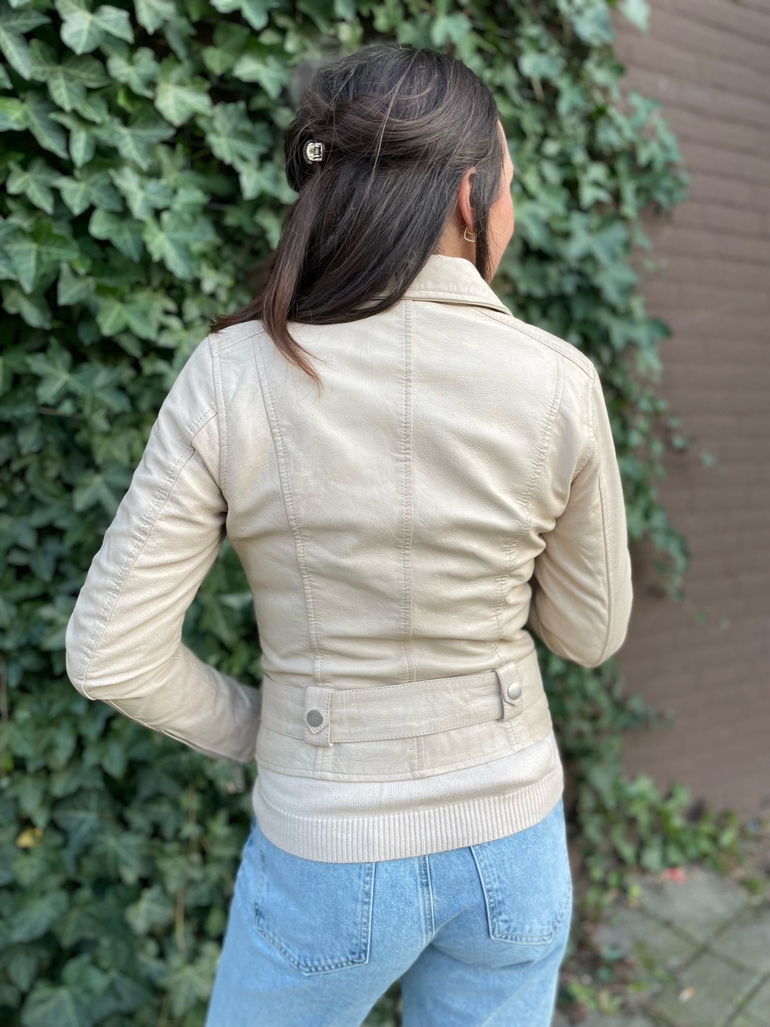 Leather biker jacket Maud