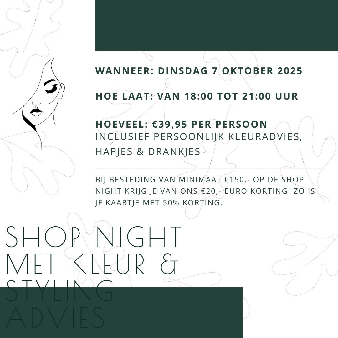 Ticket Shop Night kleur en styling advies - 7 oktober 2025