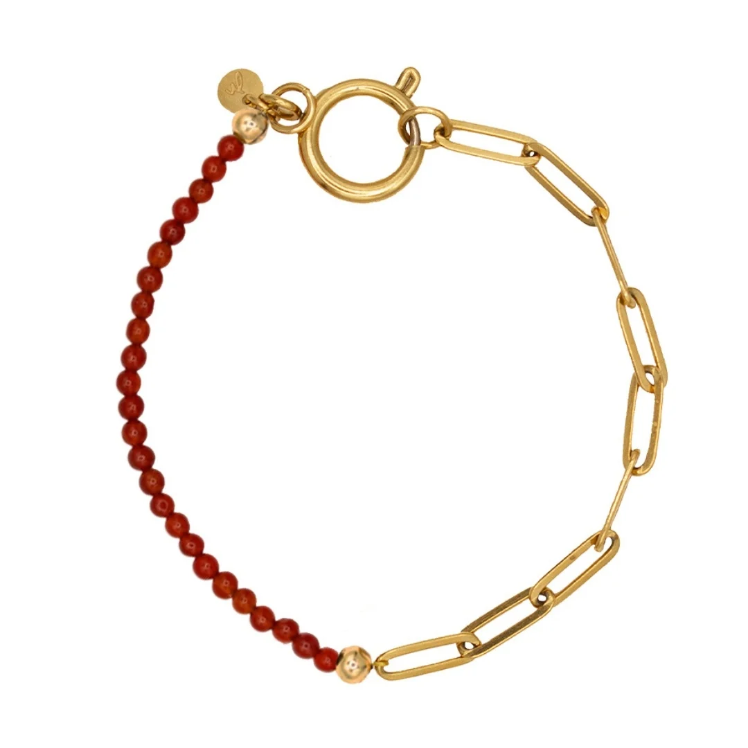 Armband Chain Big Rode Agaat