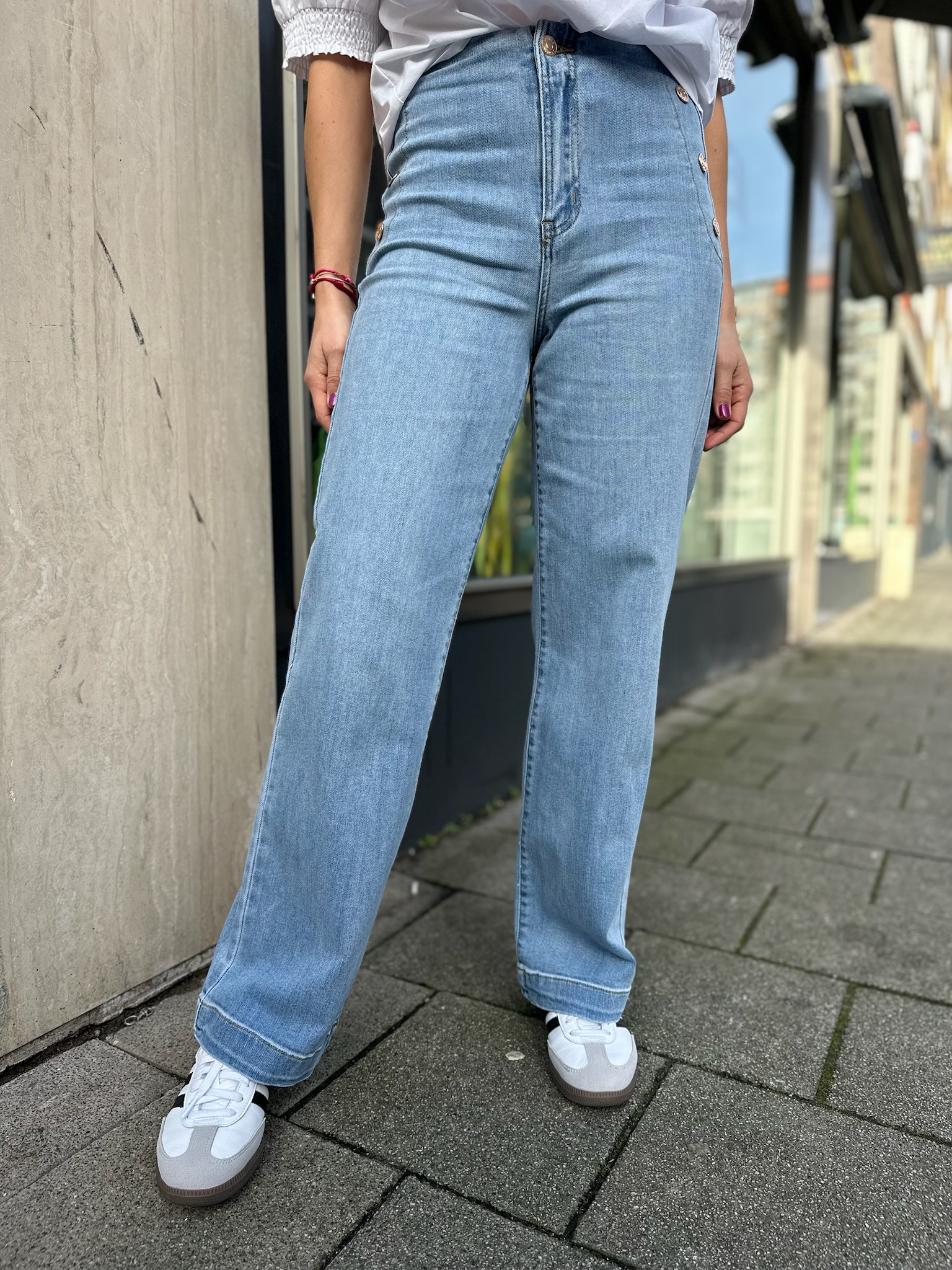 Florence High Waisted Button Jeans
