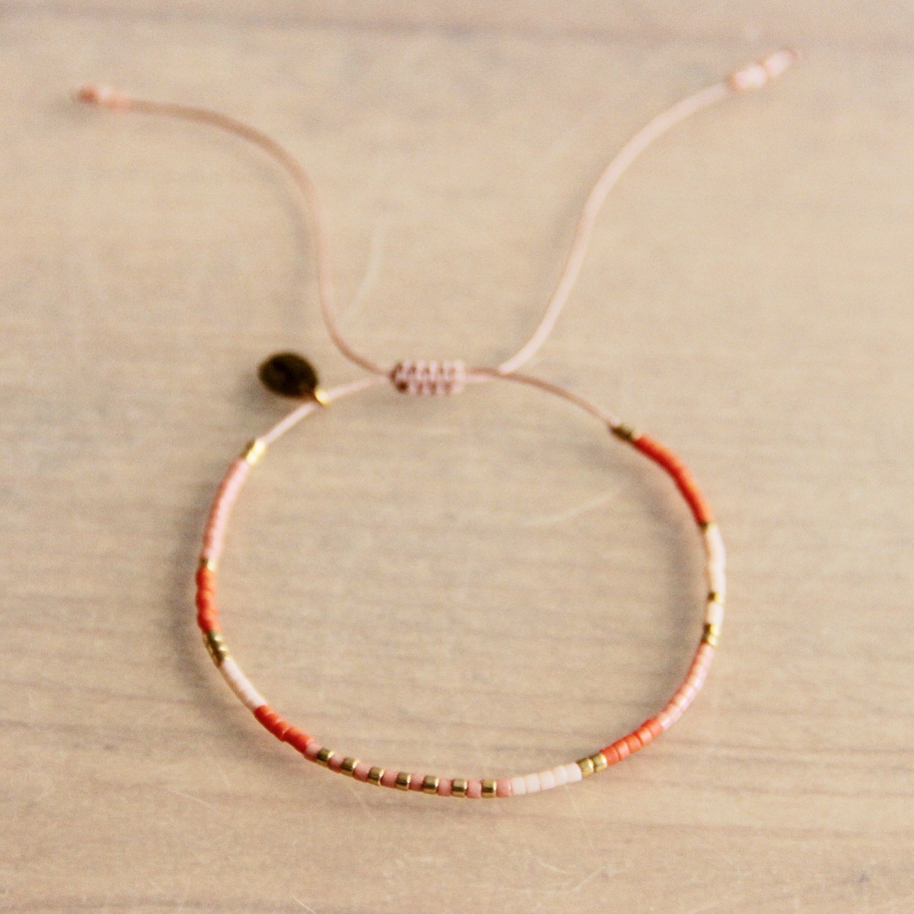 Miyuki armbandje orange/nude/salmo/goldplated