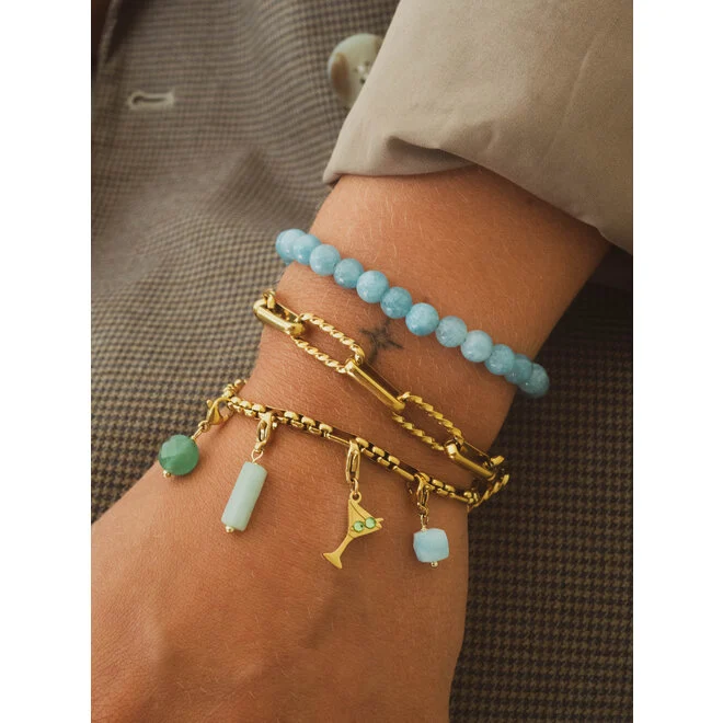 Armband Jade 6mm Blauw