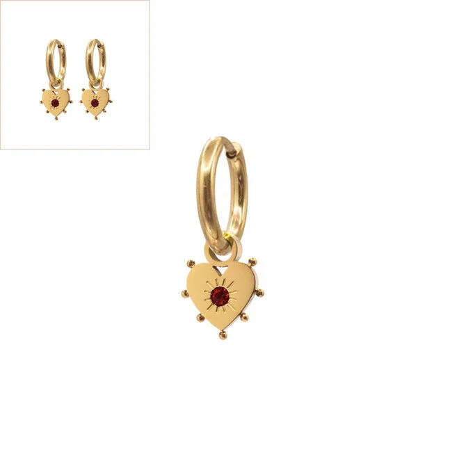 Oorringen Diamond Heart Dots