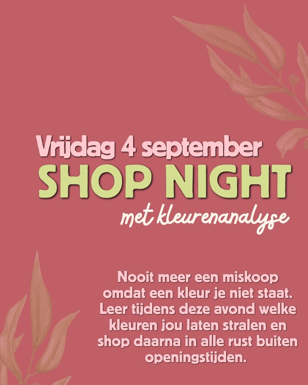Ticket Shop Night en kleuren analyse - vrijdag 4 september 2026