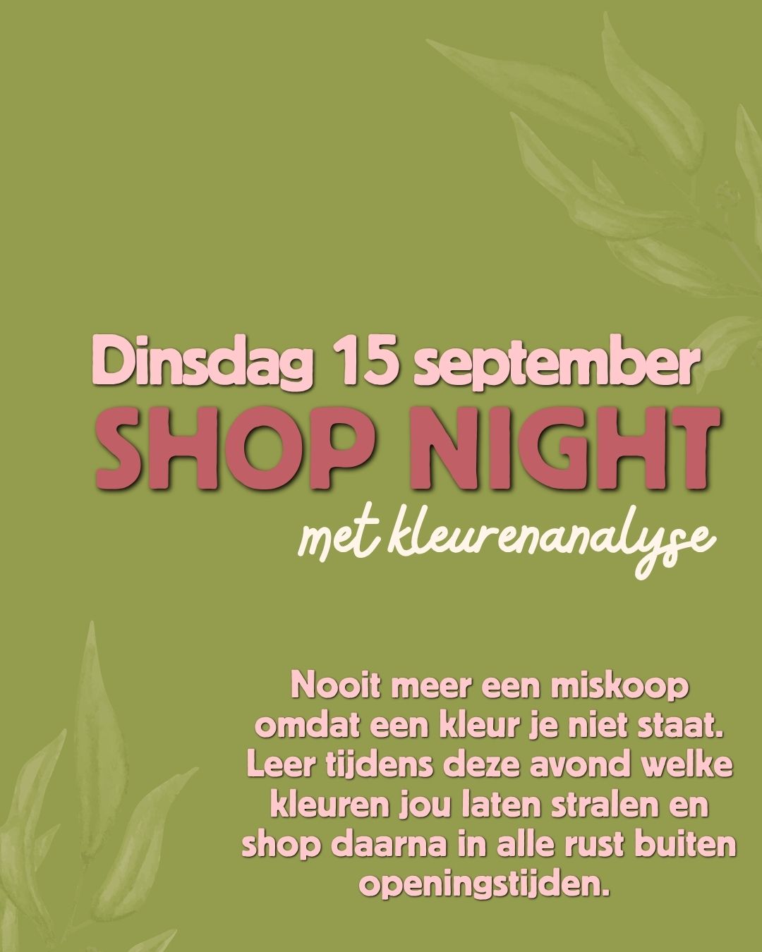 Ticket Shop Night en kleuren analyse - dinsdag 15 september 2026