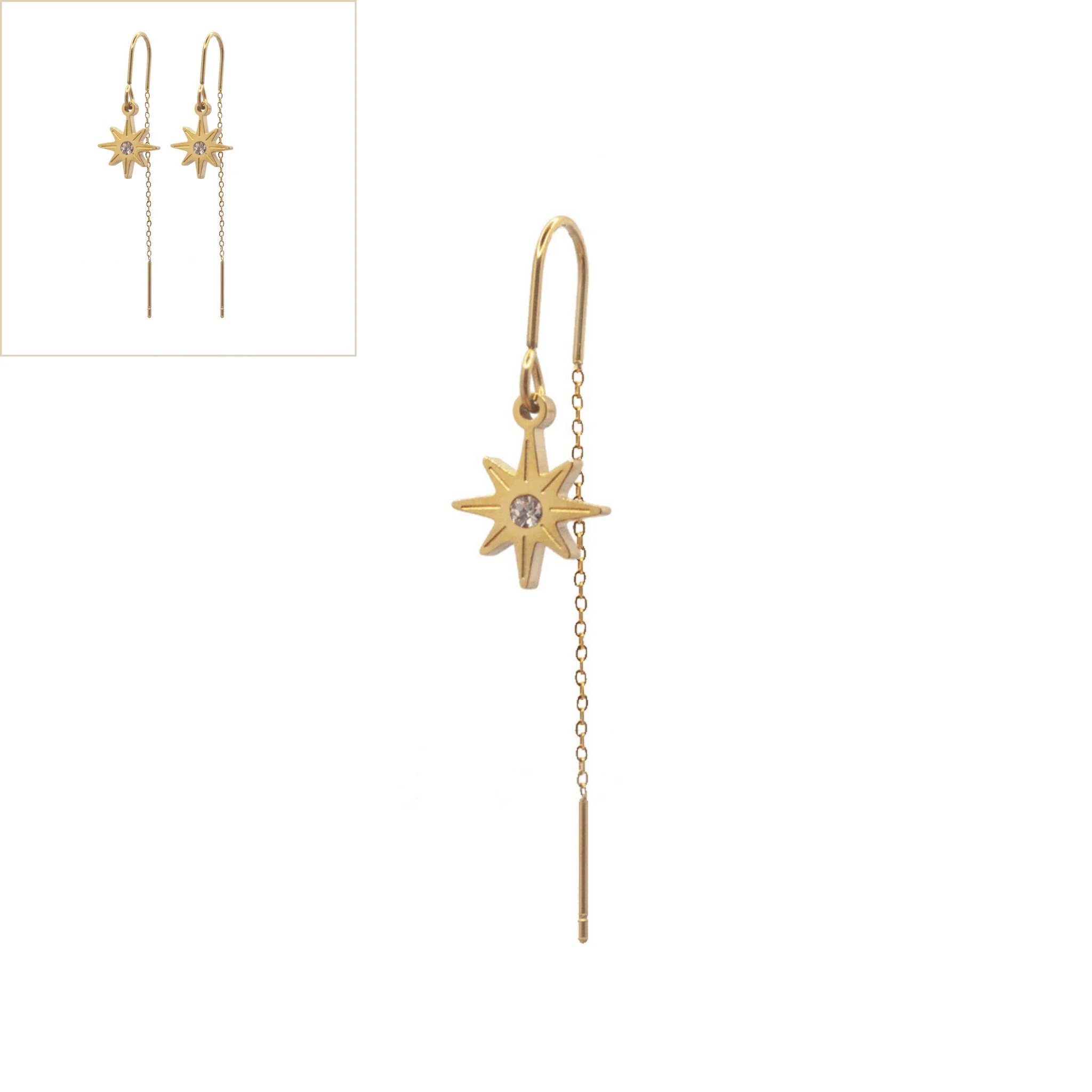 oorbellen Star Pull Trough goud