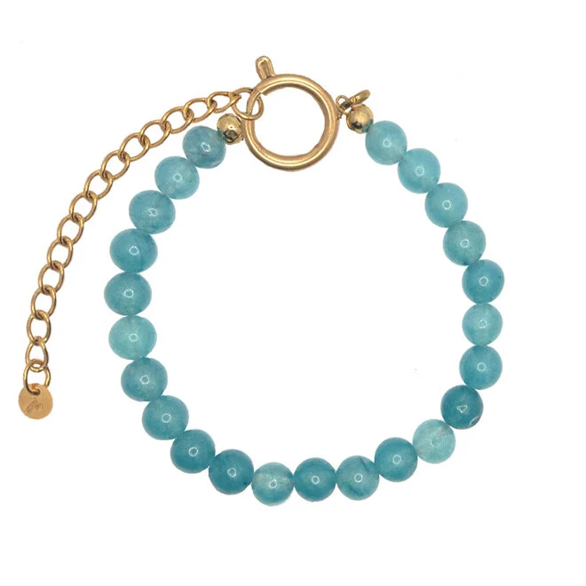 Armband Jade 6mm Blauw