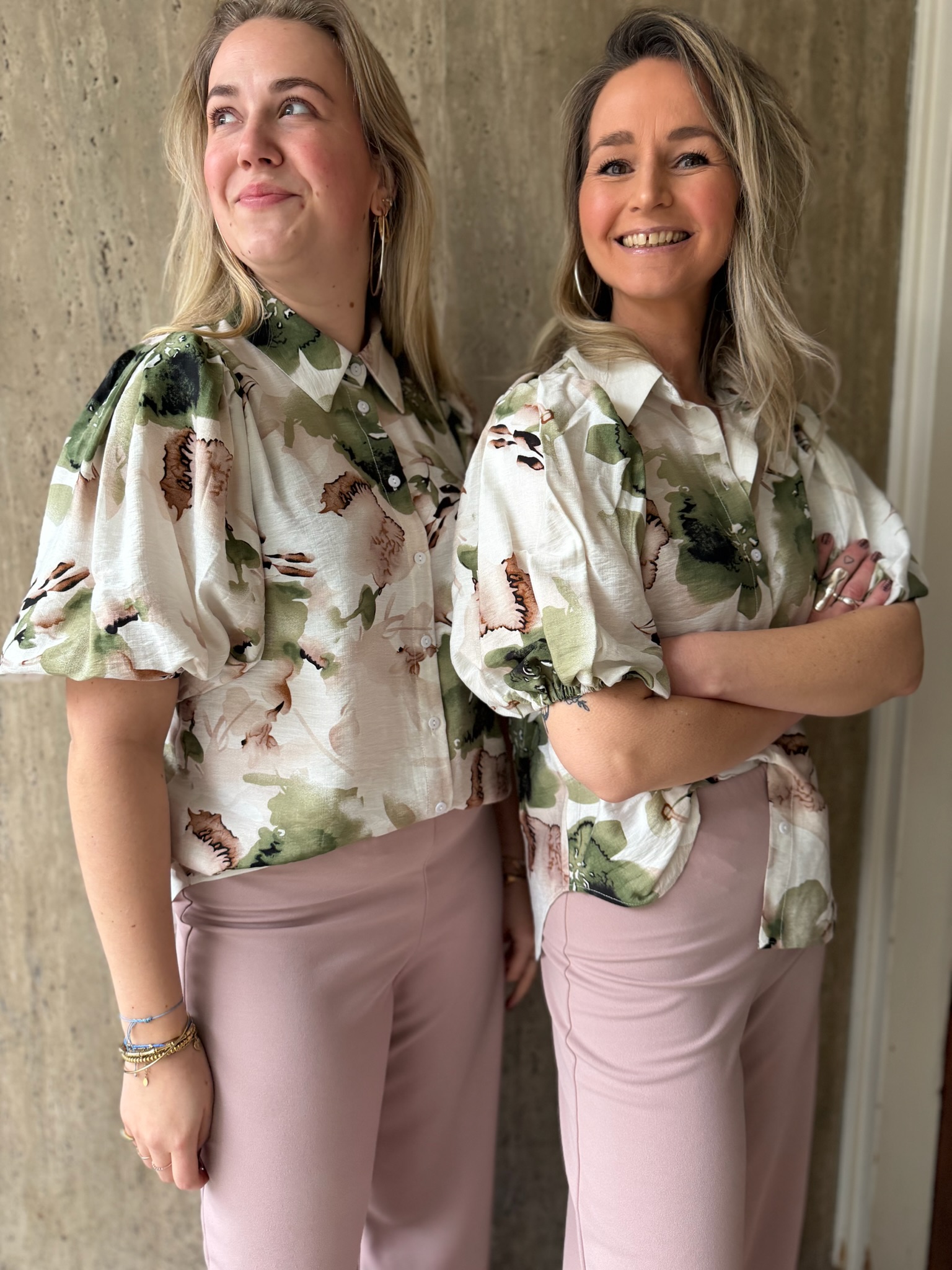 Ella Blouse - Green leaves