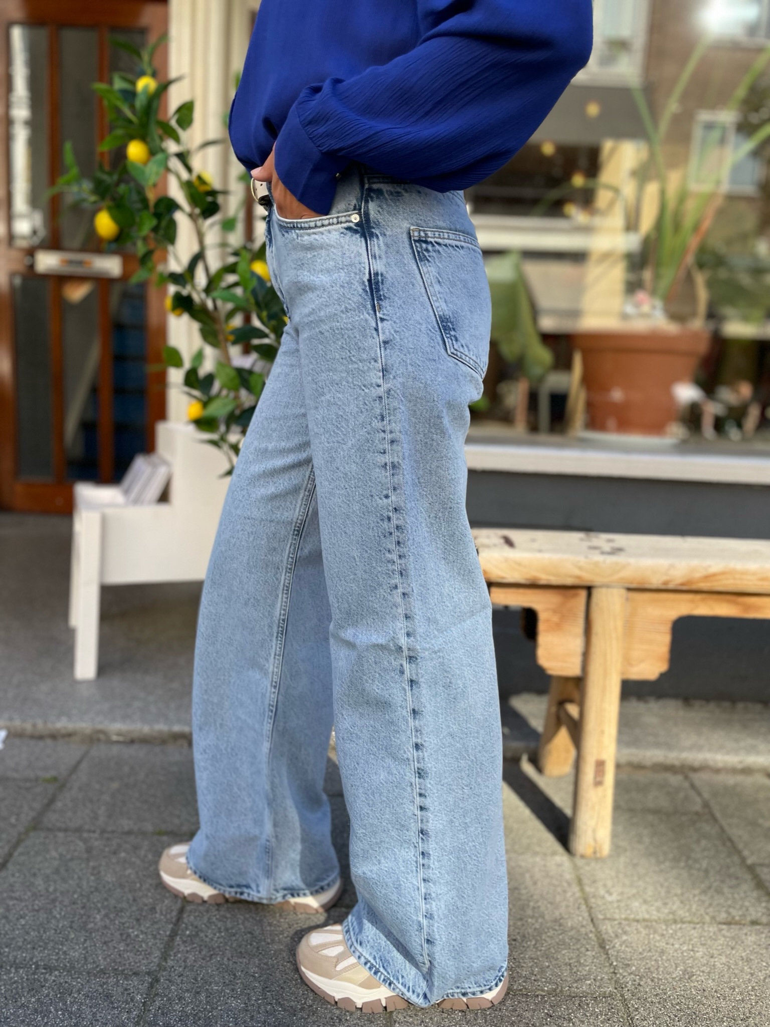 Florida loose wide leg denim (Lengte 34)