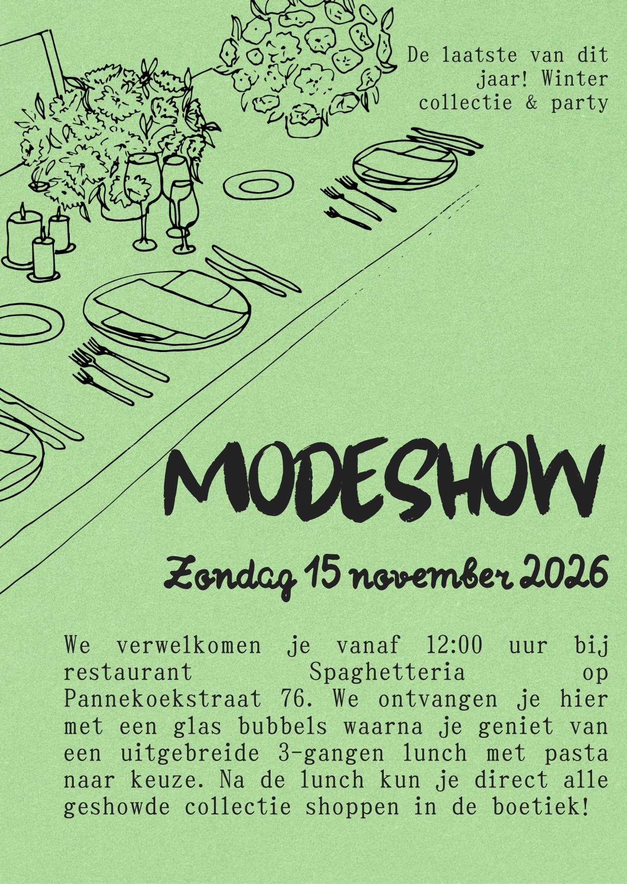 Ticket Modeshow - zondag 15 november 2026