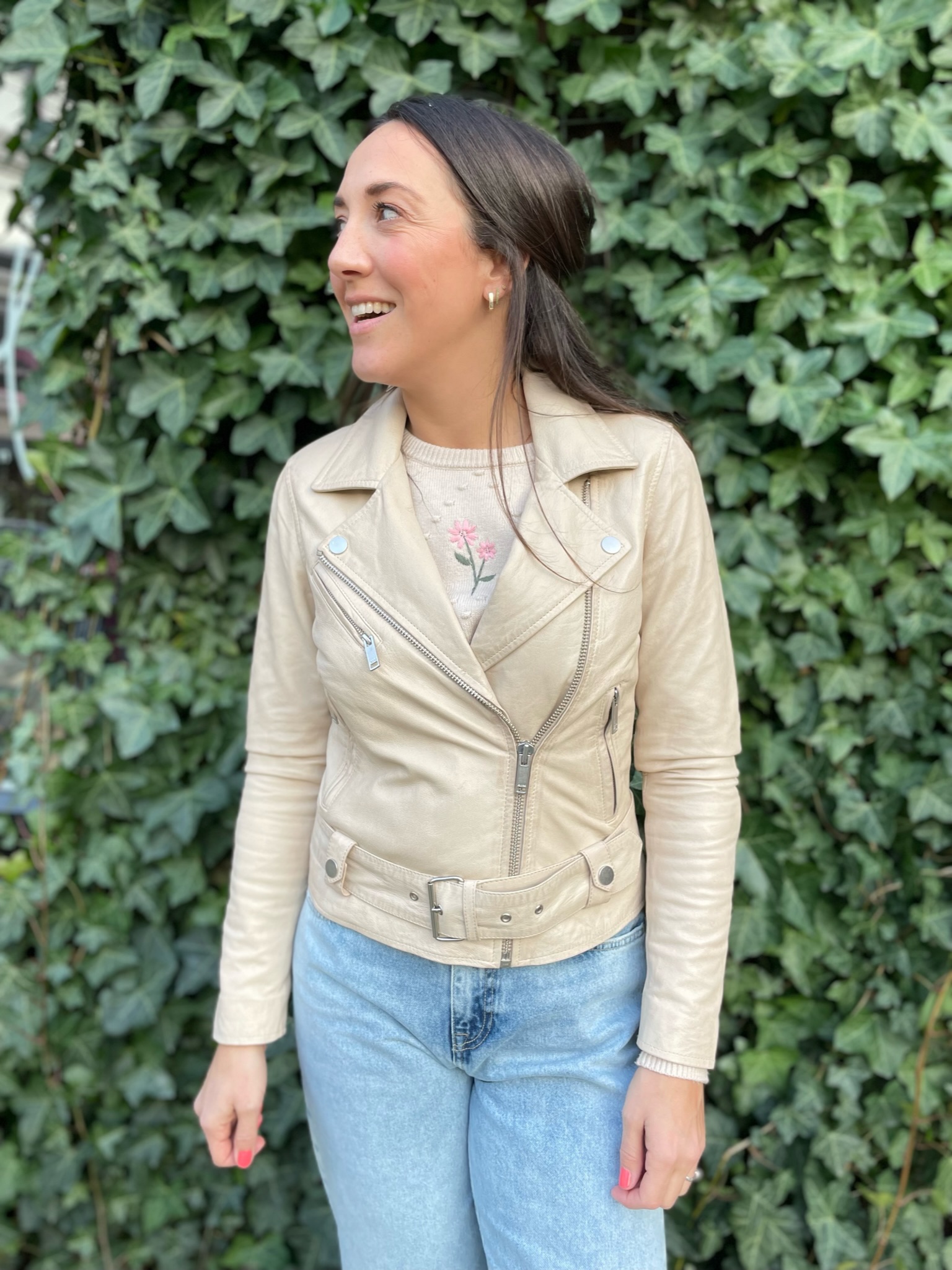 Leather biker jacket Maud